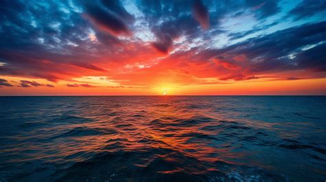 Spectacular Ocean Sunset with Dramatic Cloud Formations - Free Image ...