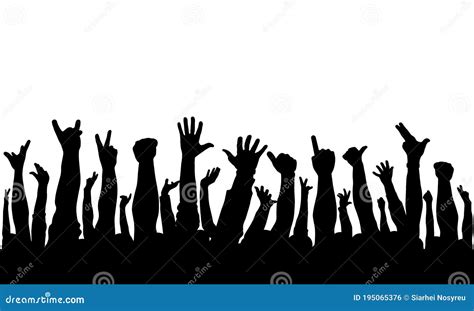 Hands Of A Crowd Of People Reach For Copyspace Cartoon Vector | CartoonDealer.com #5790389