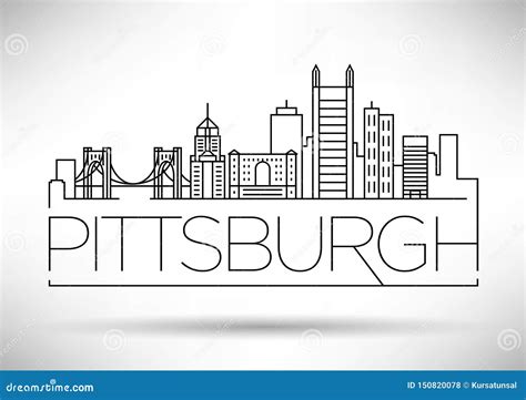 Pittsburgh Skyline City Icon Vector Art Design | CartoonDealer.com ...