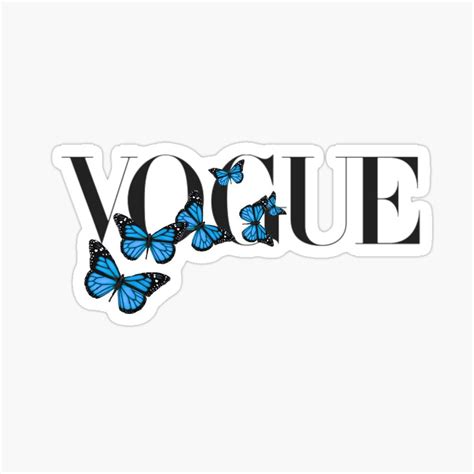 Vogue Logo with Blue Butterflies by margaret-h | Redbubble in 2020 | Print stickers, Aesthetic ...