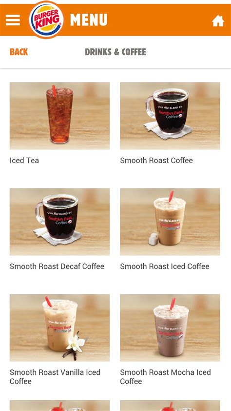 Burger King Iced Coffee Menu