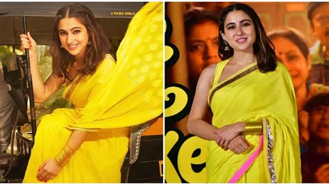 Sara Ali Khan looks graceful draping a yellow saree