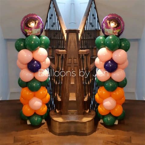 Dora The Explorer Balloon Columns | Balloon columns, Balloon ...