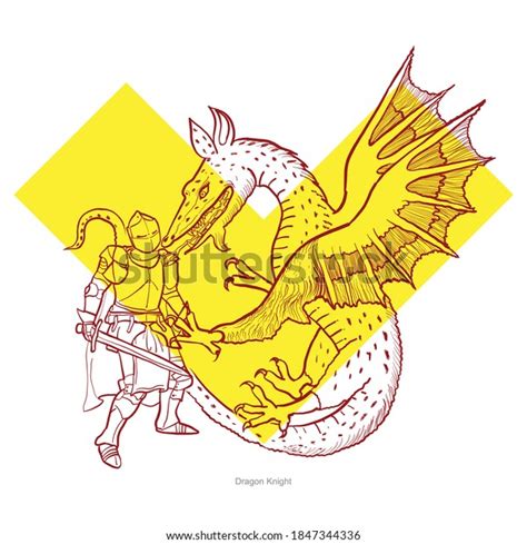 Knight Fighting Dragon Illustration Vector Stock Vector (Royalty Free ...