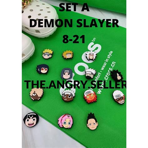 NARUTO DEMON SLAYER ONE PIECE Crocs Jibbitz charm for adults and kids for all ages (SET A ...