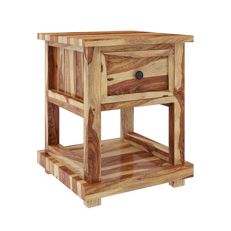 Larvik Rustic Solid Wood 1 Drawer Nightstand | Solid wood, Wood, Wood nightstand