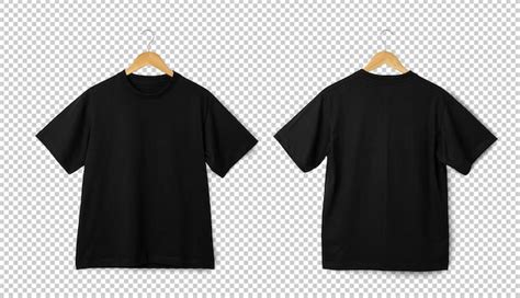 Premium PSD | Black Oversize T shirt mockup hanging Realistic tshirt