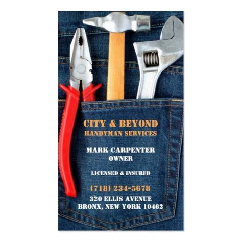 Handyman Tools Business Card | Zazzle