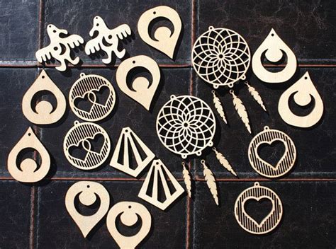 Set of 9 Laser-cut Earring Files includes Adobe Illustrator - Etsy | Laser cut earrings, Laser ...