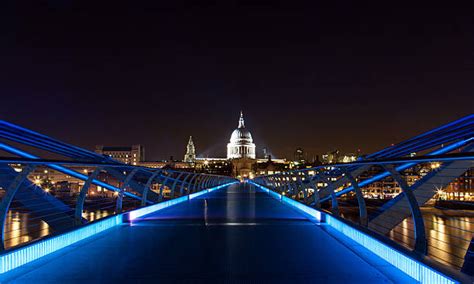 980+ London Millennium Bridge At Night Stock Photos, Pictures & Royalty ...