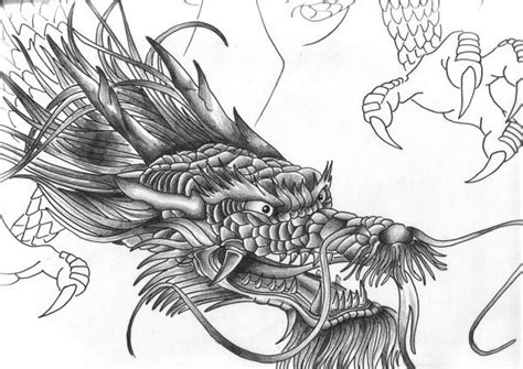 Chinese dragon head by Tatsu87 | Dragon tattoo sketch, Chinese dragon ...