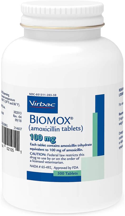 Biomox (Amoxicillin) Tablets for Dogs, 100-mg, 1 tablet - Chewy.com