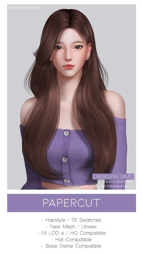 OBSIDIAN 」 — PAPERCUT HAIRSTYLE | Sims hair, Hairstyle, Sims 4 characters