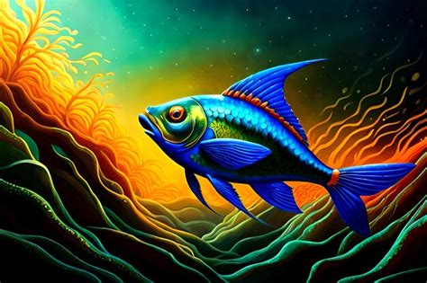 Premium AI Image | colorful fish background wallpaper