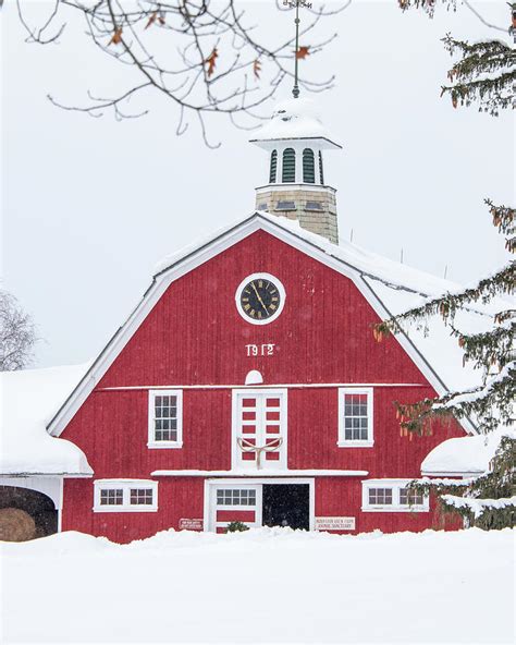 Historical Red Barn in Snow Photograph by Sally Cooper - Pixels