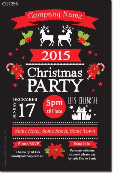 Work Christmas Party Invitation in 2020 | Christmas party invitations, Work christmas party ...