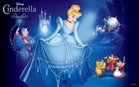 HD wallpaper: Cartoon Cinderella Fairy Godmother Jaq Gus Characters ...