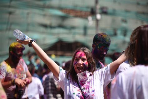 Revellers celebrate Holi in Kathmandu