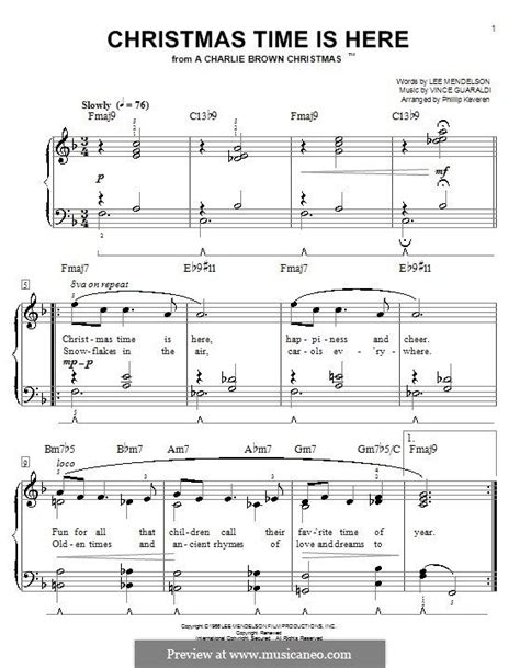 Charlie Brown Christmas Sheet Music Pdf | Printable Templates Free