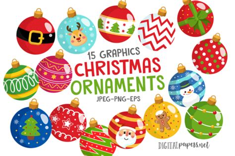 Colorful Christmas Ornaments Graphic by DIPA Graphics · Creative Fabrica