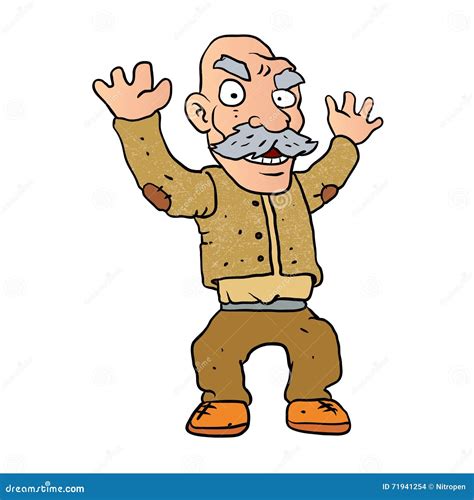 Grumpy old man cartoon stock vector. Illustration of clipart - 71941254