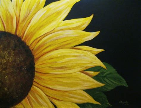 Sunflower painting Handpainted acrylic sunflower on | Etsy