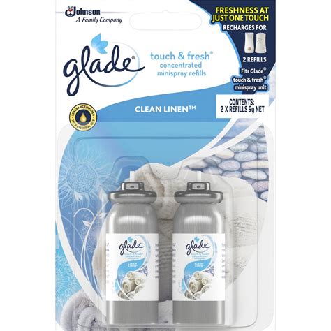 Glade Air Frehener Touch & Fresh Clean Linen Refill 2x9g | Woolworths