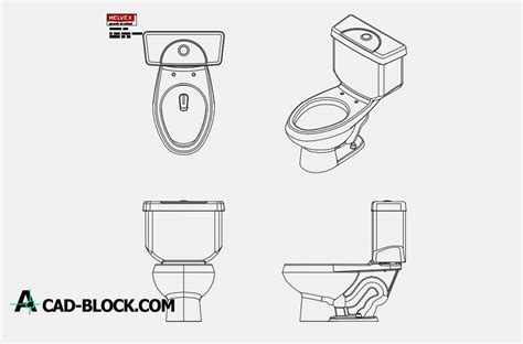 CAD Toilet Helvex brand DWG - Free CAD Blocks