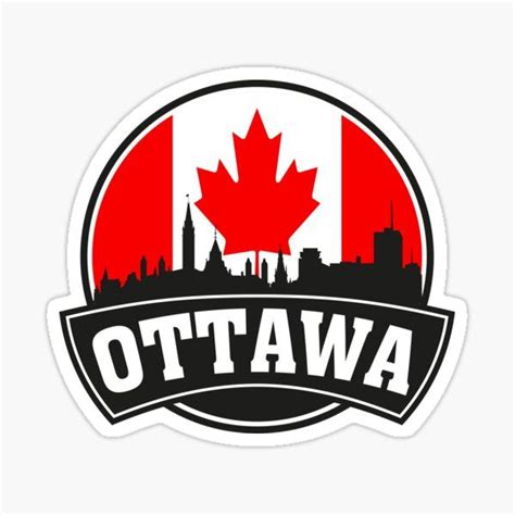 Ottawa Canada Skyline Travel Souvenir Canadian Flag Sticker | Ottawa ...