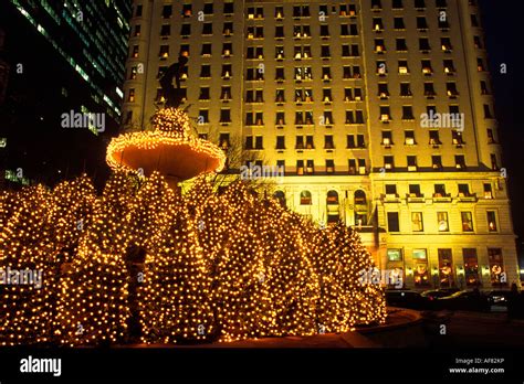 CHRISTMAS TREES PLAZA HOTEL PULITZER FOUNTAIN MANHATTAN NEW YORK CITY ...