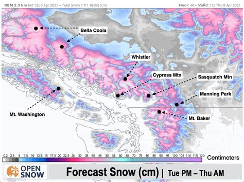 Two storms with low snow levels this week | British Columbia Daily Snow ...