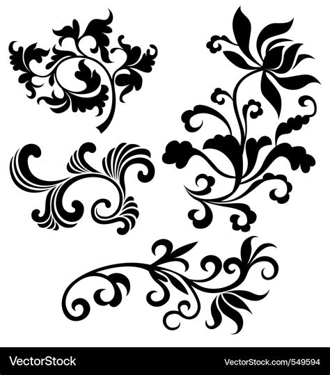 Scroll floral Royalty Free Vector Image - VectorStock