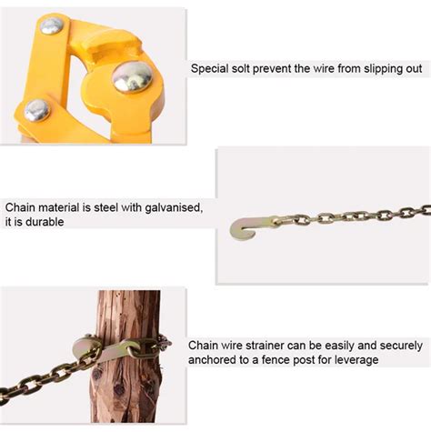 Yellow Electric Fence Wire Stretcher With 1.2m Galvanised Chain - Buy ...