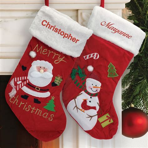 Embroidered Red Whimsical Stocking | GiftsForYouNow