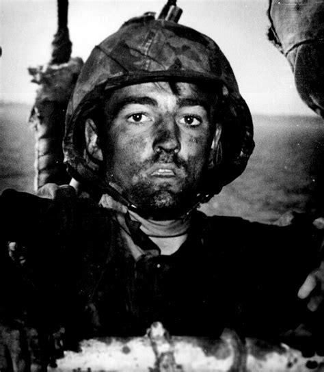 An American marine exhibits the thousand-yard stare after two days of ...