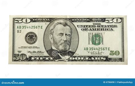 Fifty dollar stock photo. Image of bill, dollar, white - 4798498