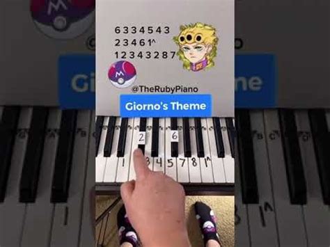 Giorno’s Theme Piano Easy Tutorial With Number Notes #Shorts - YouTube ...