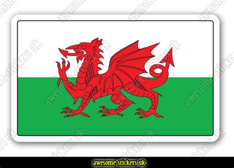 004 - Welsh Flag sticker - Awesome Stickers UK