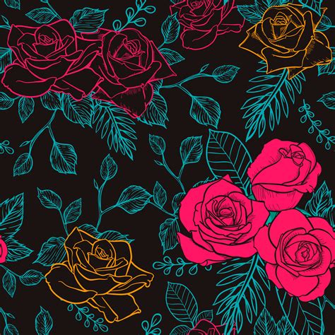 flower rose seamless pattern, vector floral rose seamless pattern, flower background 506259 ...