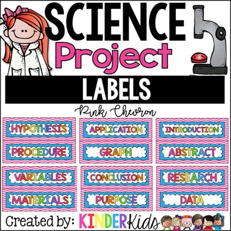 Science Fair Project Labels Pink Chevron With EDITABLE Title Labels ...