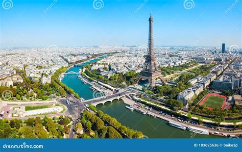 Eiffel Tower Aerial View, Paris Editorial Photo - Image of skyline, field: 183625636