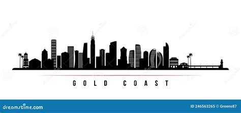 Gold Coast Skyline Horizontal Banner. Stock Vector - Illustration of gold, downtown: 246563265