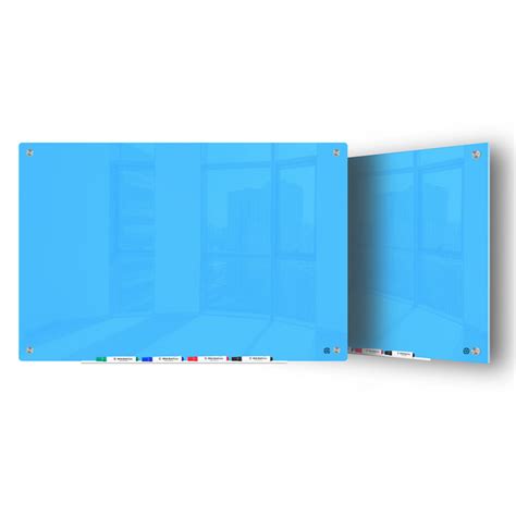 Magnetic Glass Dry Erase Board - 36"x48" - Light Blue| Toolots