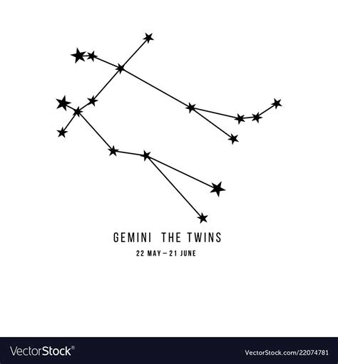 Zodiac constellation gemini vector image on VectorStock | Zodiac ...