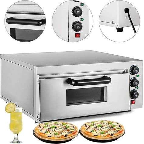 VEVOR Commercial Pizza Oven 2200W Stainless Steel Pizza Oven Countertop 110V Electric Pizza and ...