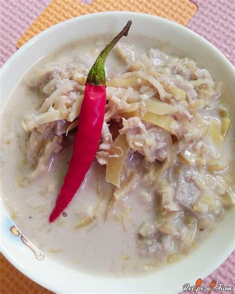 Ginataang Puso ng Saging Recipe: dried shrimp & coconut