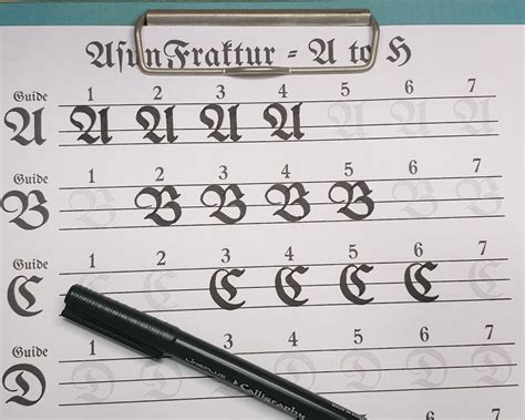 Modern Gothic Calligraphy Practice Sheets For Adult | Alphabet Tracing Paper PDF | Gothic Hand ...