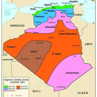 Climate zones in Algeria (CNERIB 1993). | Download Scientific Diagram