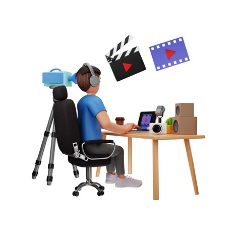 Video Editor 3D Character Illustration 15340589 PNG