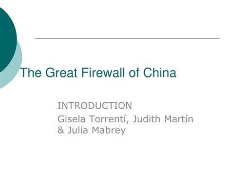 PPT - The Great Firewall of China PowerPoint Presentation, free ...